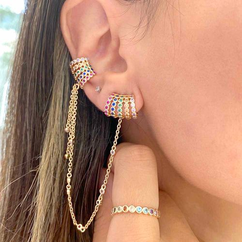 Brinco cristal rubi cristal tanzanita cristal esmeralda bolhas com ear hook pendurado