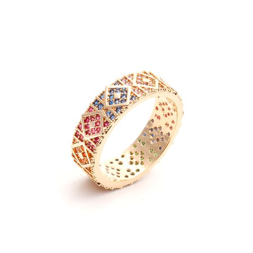 Anel nano turquesa zirconia verde zirconia azul escuro inteiro mosaico aro14