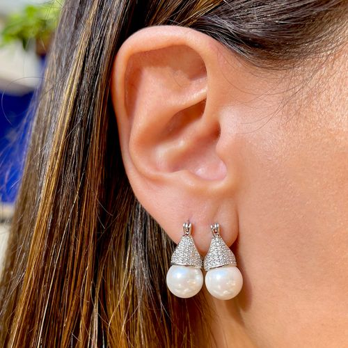 Brinco Pérola Prata 925