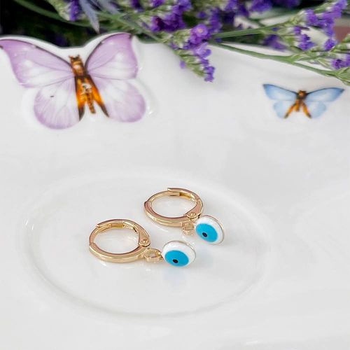 Brinco esmalte/resina olho argolinha (promoção 50%)