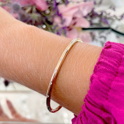 Bracelete zirconia branca fino 9 pontos