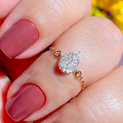 Anel zirconia branca gotinha (promoção 50%) aro18