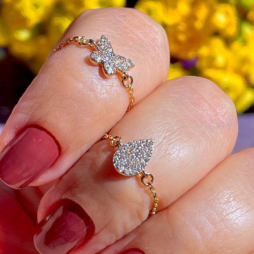 Anel zirconia branca gotinha (promoção 50%) aro18