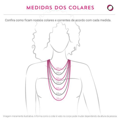 Colar folheado liso inteiro chapinhas 50cm