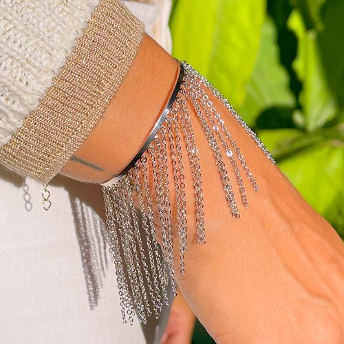 Bracelete folheado liso correntes penduradas (promoção 50%)