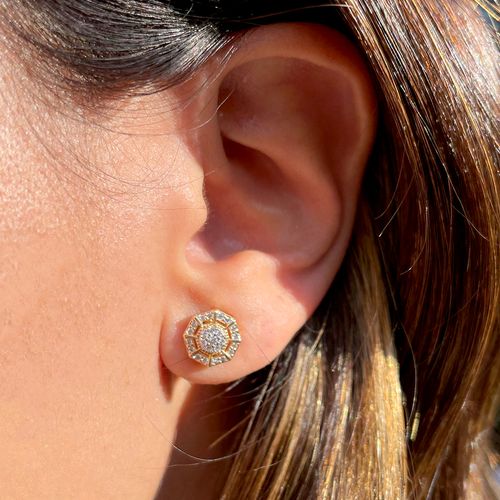 Brinco zirconia branca redondo rb