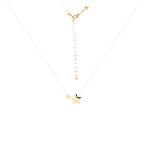 Colar folheado liso estrela fio nylon 46cm