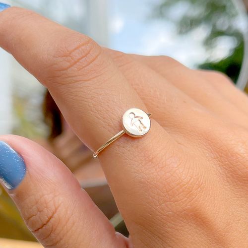 Anel folheado liso medalha menino aro15 (super promoção)