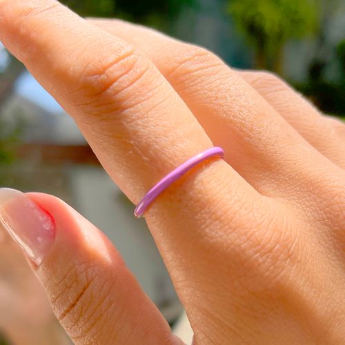 Anel esmalte/resina fininha (roxo) aro18 (super promoção)