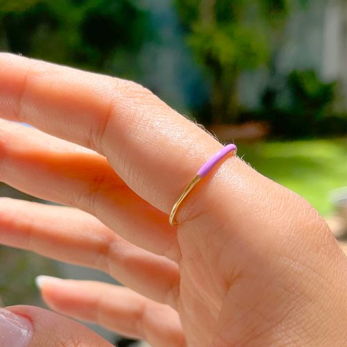 Anel esmalte/resina fininha (roxo) aro18 (super promoção)