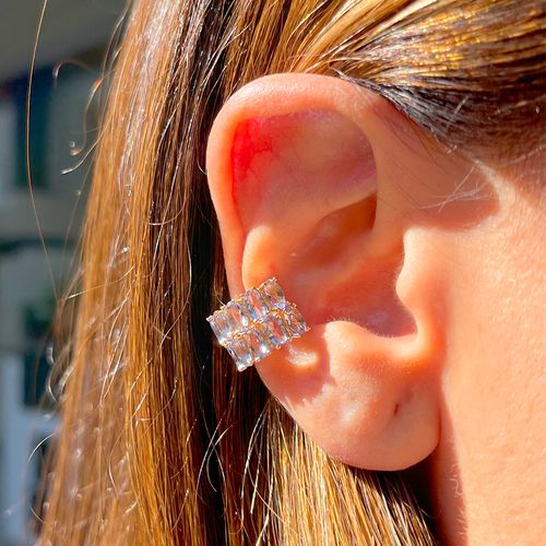 Brinco cristal tanzanita piercing oval (par)