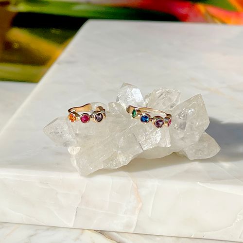 Piercing bolinhas cristal turmalina rosa banho de ouro 18k