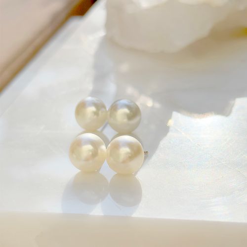 Kit de brincos pérola meia lua com 2 pares banho de ouro 18k