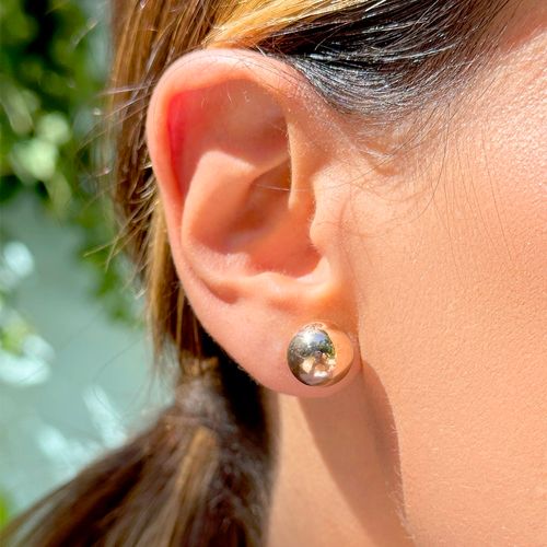 Kit de brincos de pérolas esfera banho de ouro 18k