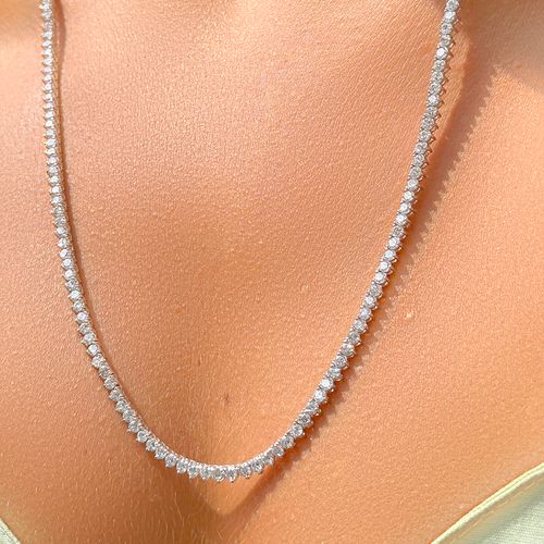 Colar riviera longo zircônia branca 60cm prata 925