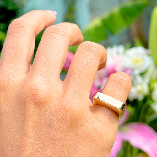 Anel liso dedo mínimo (mindinho) banho de ouro 18k nano gold