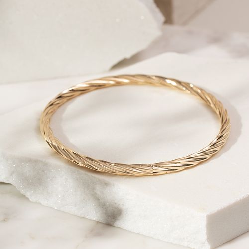 Bracelete liso tubo italiano 4mm banho de ouro 18k