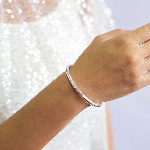 Bracelete liso aro 5mm banho de prata