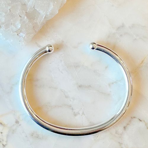 Bracelete liso aro 5mm banho de prata