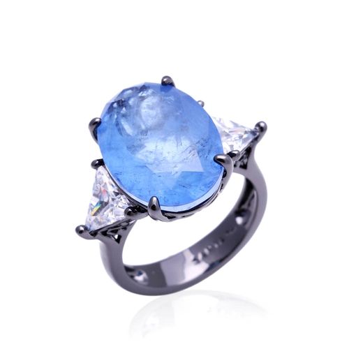 Anel zirconia branca oval gg aro15