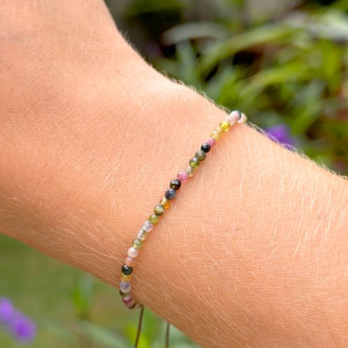 Pulseira Shambala com Turmalina - Banho de Ouro 18k