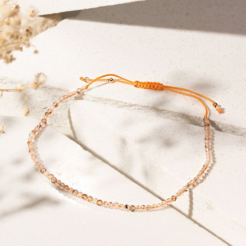 Pulseira Shambala com Quartzo Rutilado - Banho de Ouro 18k