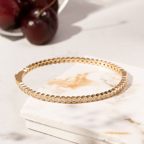 Bracelete Bubbles com Zircônias Brancas - Banho de Ouro 18k