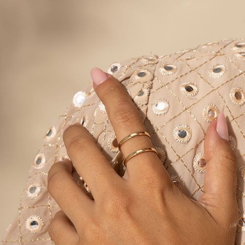 Anel Liso Aro Fino Reto 2 Linhas - Banho de Ouro 18k