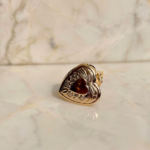 Pingente Relicário Coração Liso - Banho de Ouro 18k