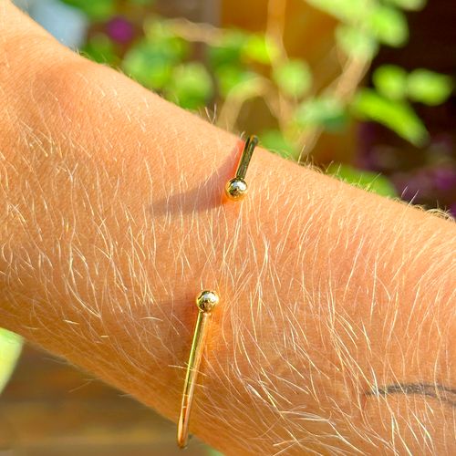 Bracelete Pontos Liso - Banho de Ouro 18k