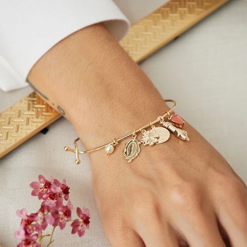 Bracelete Patuá de Fusion Podange e Pérola Coreana - Banho de Ouro 18k