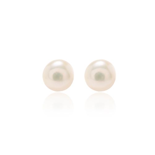 Brinco Top 8mm com Pérola de Água Doce - Prata 925