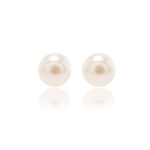 Brinco Top 10mm com Pérola de Água Doce - Prata 925