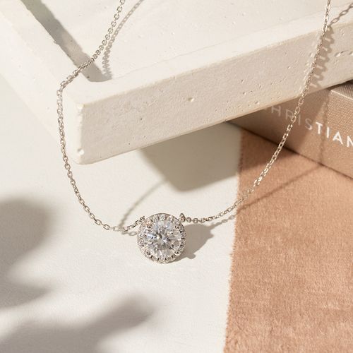 Colar Moissanite Lapidação Brilhante 8mm 2,0CT/200 Pontos D - VVS1 50cm - Prata 925