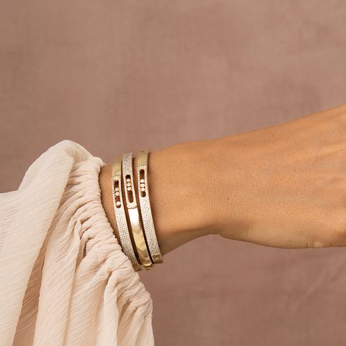 Bracelete 5 Linhas Cravejado com Zircônias Brancas - Banho de Ouro 18k