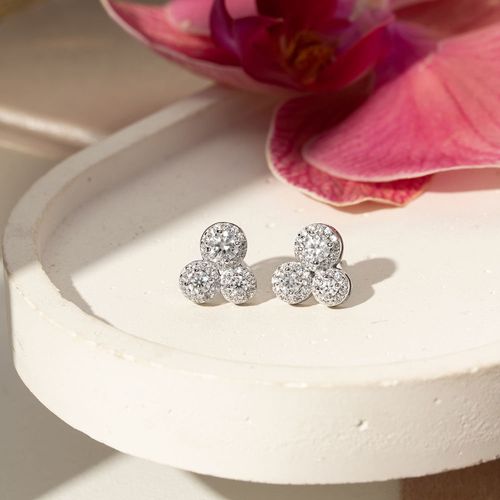 Brinco Moissanite Lapidação Brilhante 4mm 0,3CT/25 Pontos 3mm 0,110ct/11 Pontos 2,5mm/6 Pontos e Zircônias Brancas D - VVS1 - Prata 925