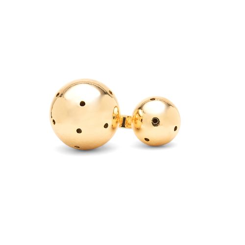 Anel Liso de Esferas Grandes com Furos Free Size Veste do 17 a 19 - Banho de Ouro 18k