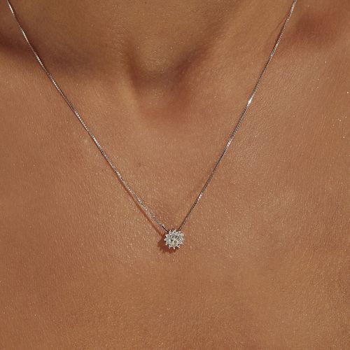 Colar Redondinho com Zircônia Fancy Yellow e Zircônias Brancas 50cm - Prata 925