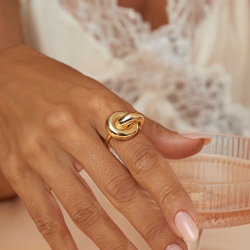 Anel Nó Liso - Banho de Ouro 18k