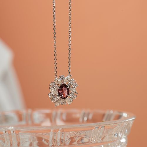 Colar Lapidação Oval com Turmalina Natural e Moissanites - D VVS1 50cm - Prata 925