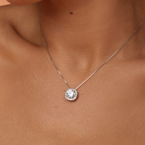 Colar Redondo 8mm com Zircônias Brancas 50cm - Prata 925